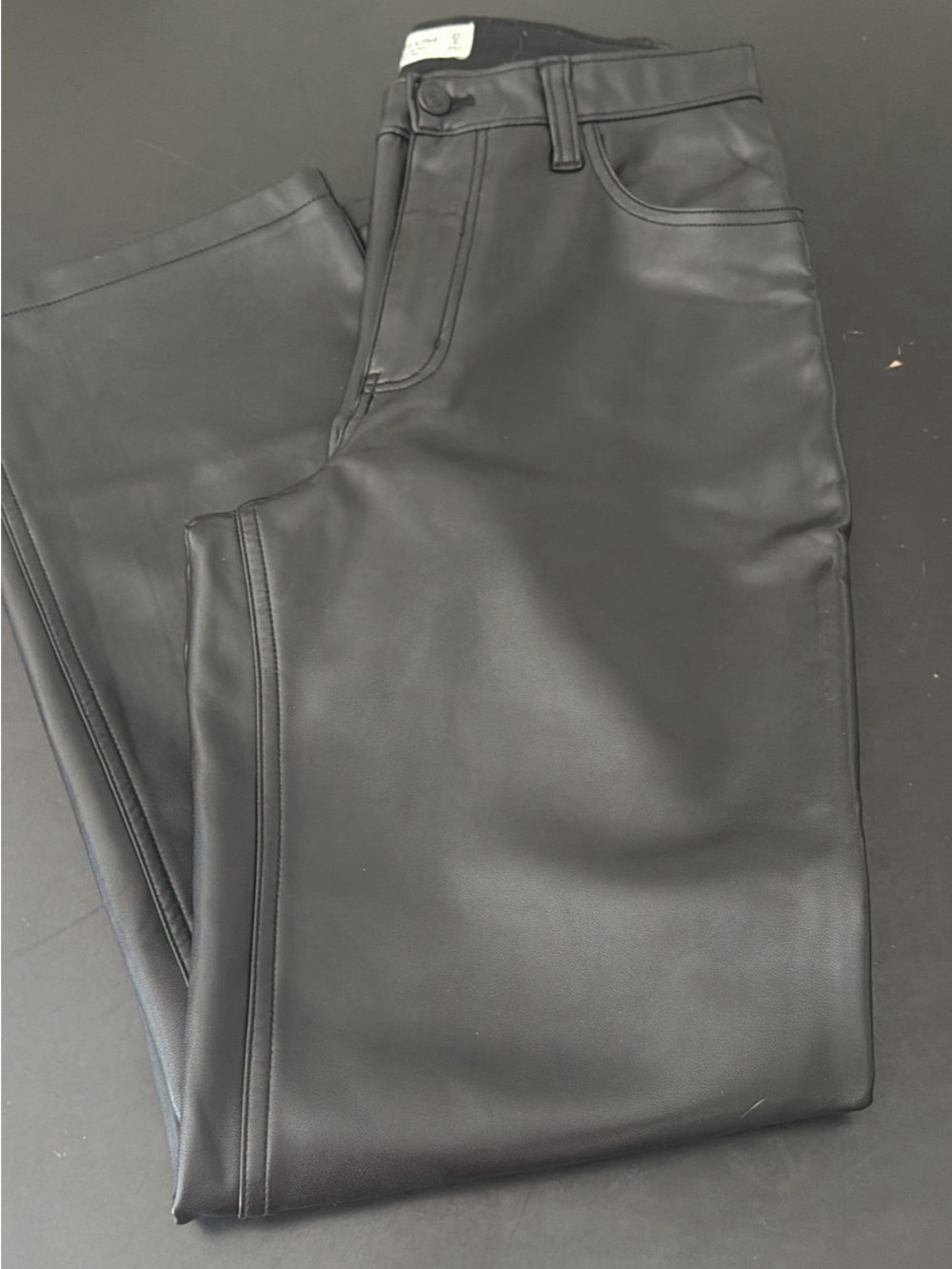 Abercrombie & Fitch Black Faux Leather Dress Pants